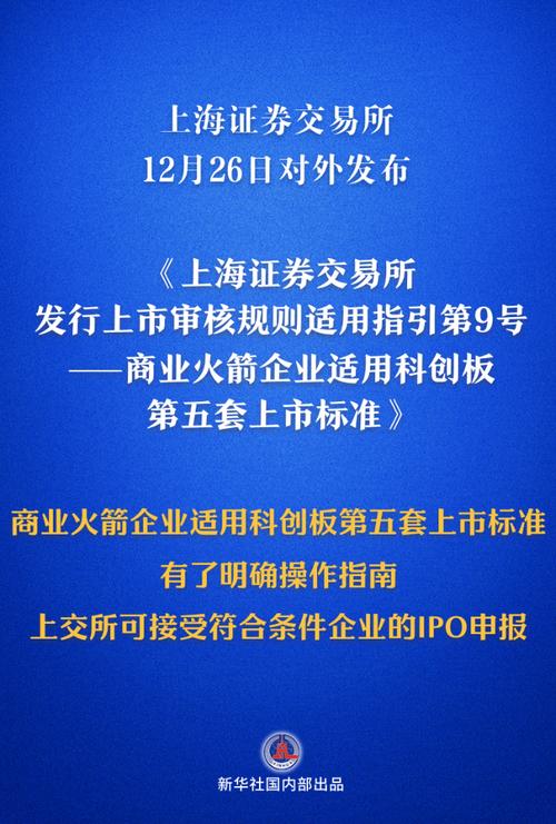 商业火箭企业适用科创板第五套上市标准有了操作指南